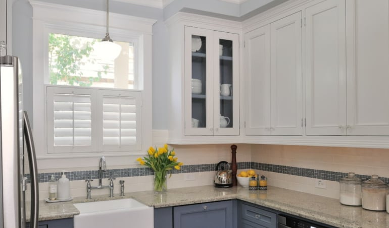 Polywood shutters in a Fort Lauderdale kitchen.